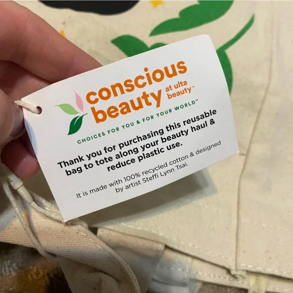 NWT {Ulta Beauty} Totally Conscious Tote Handbag Shoulder Shopping Bag - Picture 4 of 16